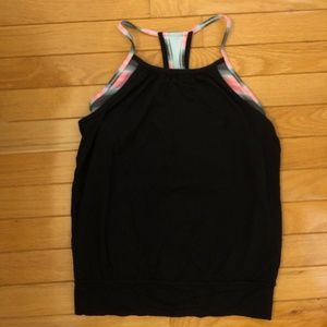 Ivivva Black Tank top with Multi colour undershirt